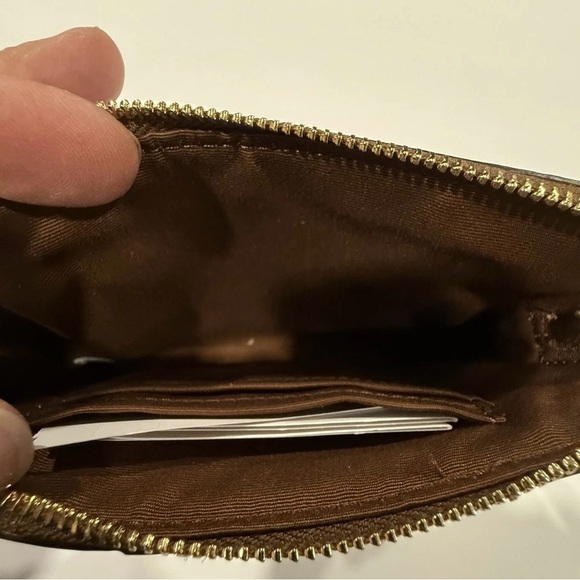 Coach Tan and Brown Signature Wristlet - Picture 3 of 5